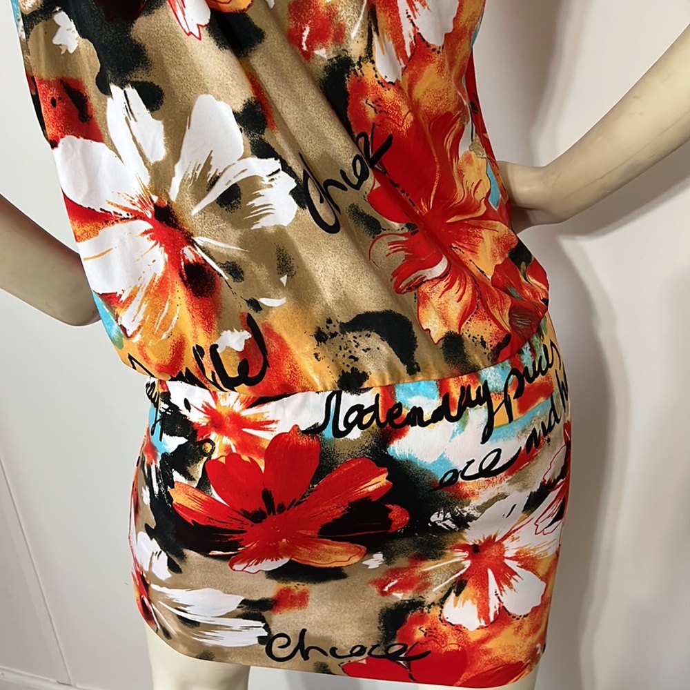 CACH’E One Shoulder, Flower Print Mini Dress - Picture 7 of 12